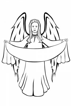 Раскраска Рождественский ангел