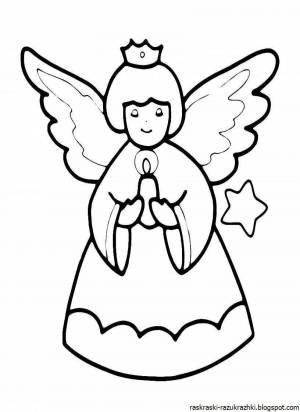 Раскраски Ангел рождественский