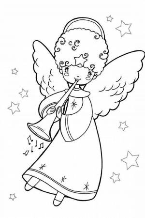 Раскраски Ангел рождественский