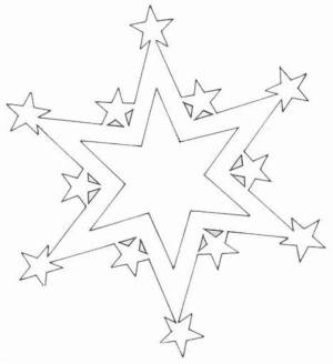 Раскраски Рождественская звезда шаблон