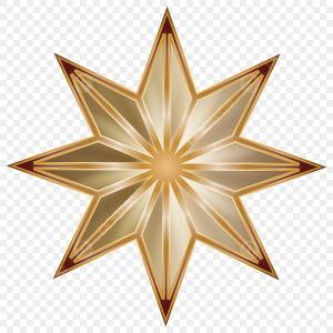 роскошная рождественская звезда 8 углов в золотом стиле PNG , рождественская звезда клипарт, звезда, Золото PNG картинки и пнг рисунок для й загрузки
