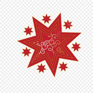 Красная рождественская звезда с золотой каймой PNG , Золото, рождество, Украшение PNG картинки и пнг рисунок для й загрузки