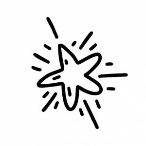 Рождественская звезда на белом фоне векторная иллюстрация в стиле каракулей