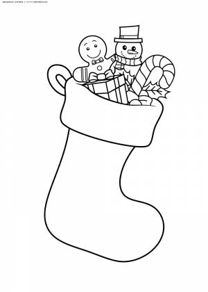 Раскраска Рождественский носок