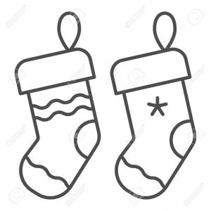 Новогодние носочки раскраска