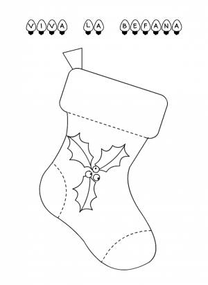 Трафарет рождественского носка