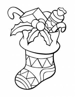 Новогодние носки раскраска
