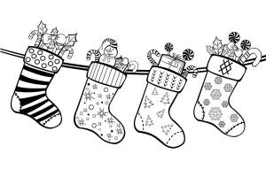 Шаблон рождественский сапожок