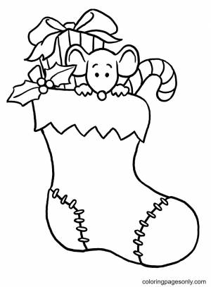 Новогодний сапожок раскраска