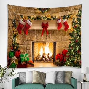Рождественское украшение, гобелен, Рождественский фон, настенный гобелен для камина, рождественские красные носки для комнаты, спальни, домашний декор