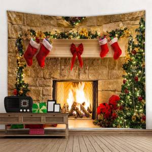 Рождественское украшение, гобелен, Рождественский фон, настенный гобелен для камина, рождественские красные носки для комнаты, спальни, домашний декор