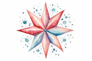 Акварель рождественская звезда изолированный белый фон