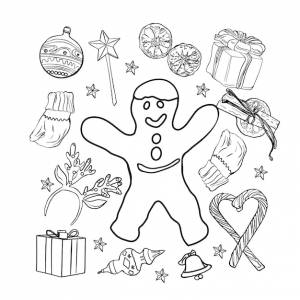 Новогодние раскраски из елочных элементов животных и других украшений новогодние