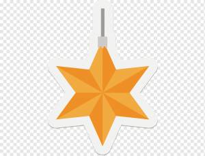 Рождественская звезда стикер, угол, простой, оранжевый png