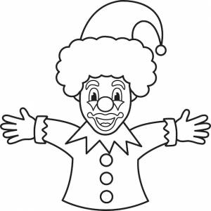 Яркая векторная иллюстрация смешной клоун цирковой исполнитель дружелюбный персонаж апрельский день дурака каракули и эскиз