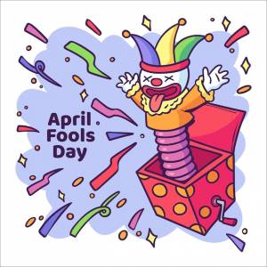 Плоский апрельский день дурака иллюстрация