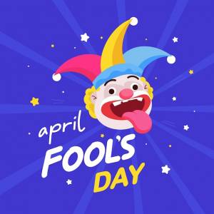 Забавный клоун плоский рисунок на день дураков, поздравительная открытка на день дураков