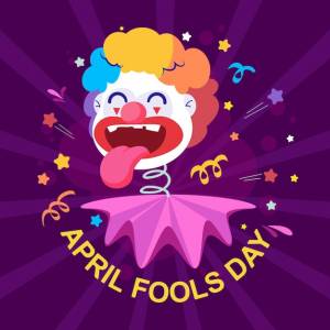 Забавный клоун плоский рисунок на день дураков, поздравительная открытка на день дураков