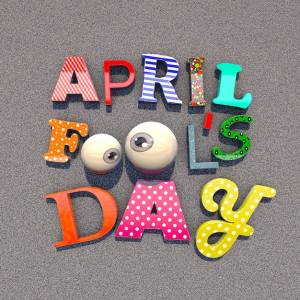 3d иллюстрация яркая надпись день дурака на сером фоне день дурака