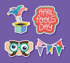 Иконка день дурака на фиолетовом фоне