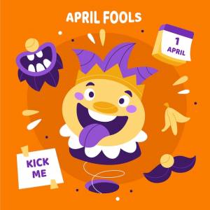 Плоский апрельский день дурака иллюстрация