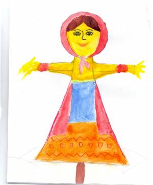 Поэтапное рисование чучела масленицы