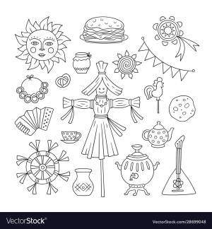 Масленица раскраска блины