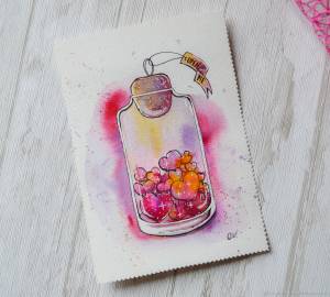 Открытка акварельная