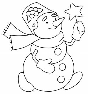 Раскраска Милый снеговик