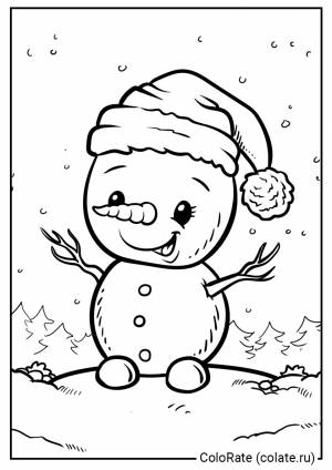 Раскраска Снеговик малыш