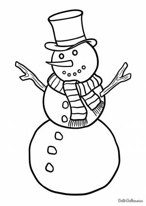 Раскраска Снеговик для раскрашивания в детском саду