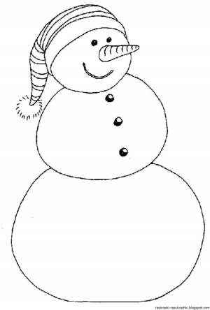 Раскраска детская снеговик
