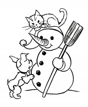 Раскраски Снеговик