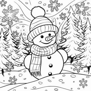 Раскраски Снеговик для печати и  для детей