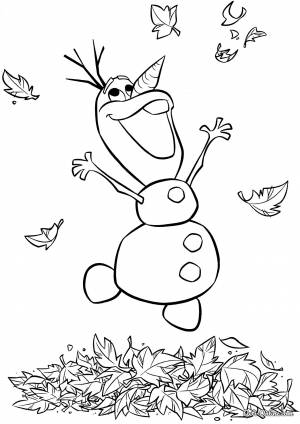 Раскраска Счастливый снеговик Олаф