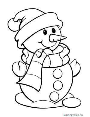 Добрый снеговик» раскраска для детей