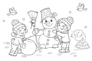 Снеговик и дети