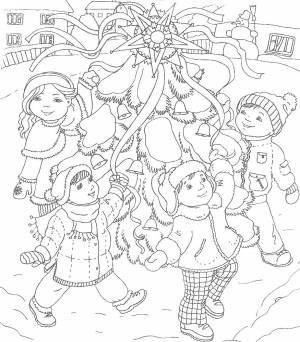 Раскраски колядки для детей