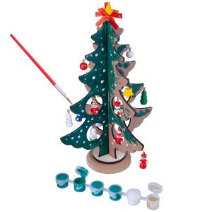 поделка Bondibon Новогодняя Елочка-раскраска с игрушками ВВ3732, цены на Мегамаркет