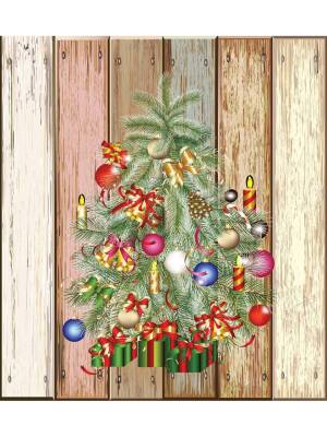 Штора для ванной JoyArty Новогодняя елочка рисунок на заборе 180х200 см с крючками