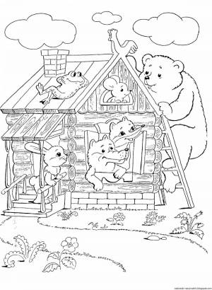 Раскраски Сказка теремок для детей
