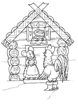 Раскраски теремок, Раскраска Теремок и петушок сказка теремок