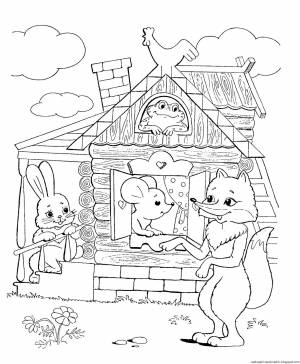 Теремок раскраска для детей