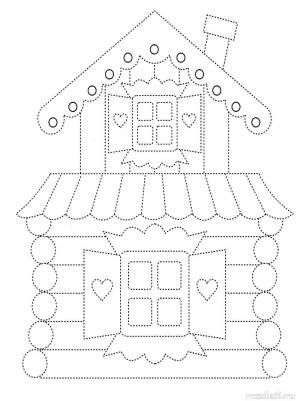 Сказочный домик теремок раскраска