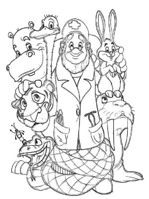 Раскраски Доктор Айболит