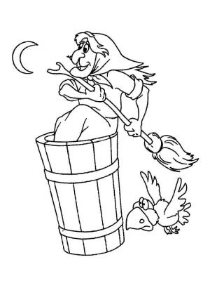 Раскраска Баба Яга 3