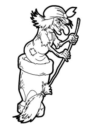 Раскраска Баба Яга 1