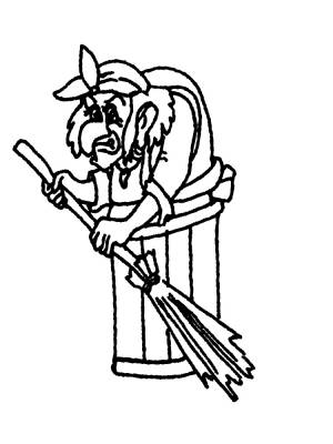 Распечатать на  раскраски Баба-Яга