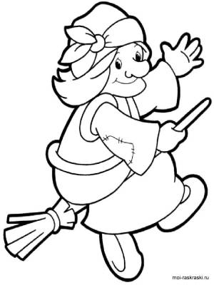 Раскраска Баба Яга 8