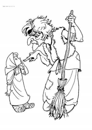 Раскраски, баба яга